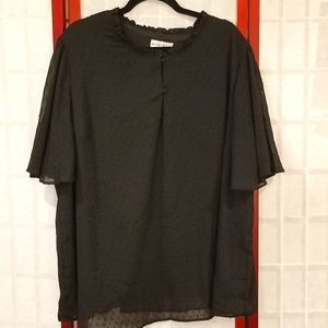NWOT Lovely Flowy Blouse with Ruffle Details and Embellishments Size 3X